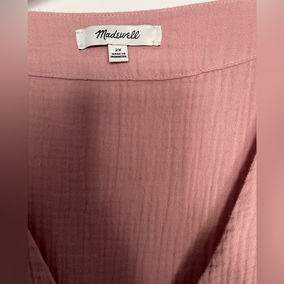 Madewell Lightspun Button Front Minidress in Dusty Rose - Picture 6 of 6